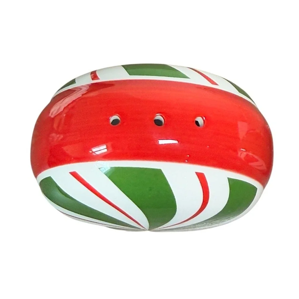 Pier 1 Imports Candy Cane Salt Pepper Shakers Christmas Peppermint‎ Stoneware